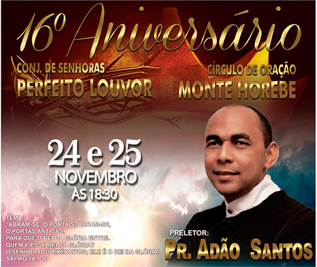 Pastor Adão Santos em Maceió ministrará para 2 mil pessoas