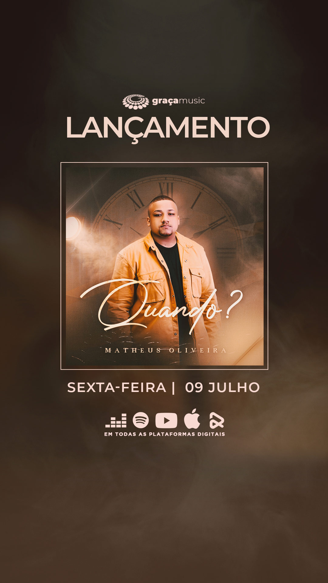 Matheus Oliveira lança single e videoclipe "Quando?" pela Graça Music