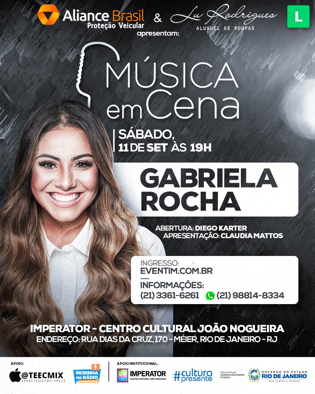 Música em Cena recebe Gabriela Rocha no palco do Imperator 